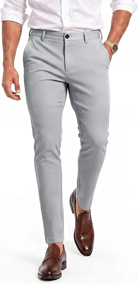 Men's Slim Fit Grey Chino Pants