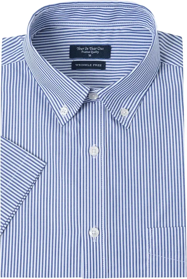 Year In Year Out Wrinkle Free Dress Shirts for Men Regular Fit Short Sleeve Button Down Shirts Business Casual Shirts