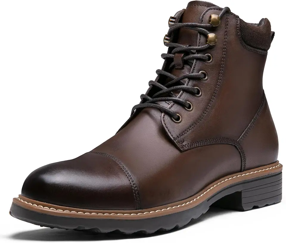 Jousen Mens Chukka Boots Leather Dress Boots for Men Retro Ankle Boots Mens High Top Boots