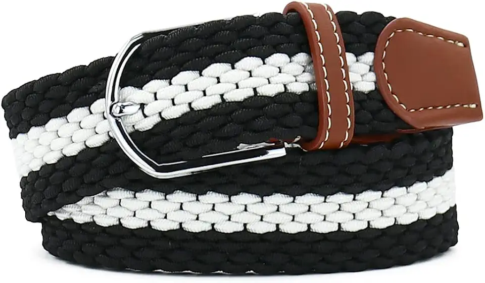 Multicolored Elastic Woven Golf Belts for Men and Women