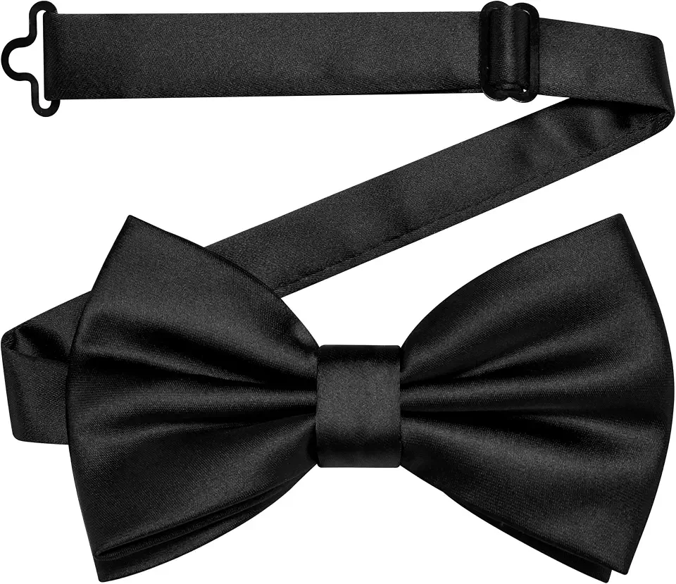 Men's Black Silk Bow Tie