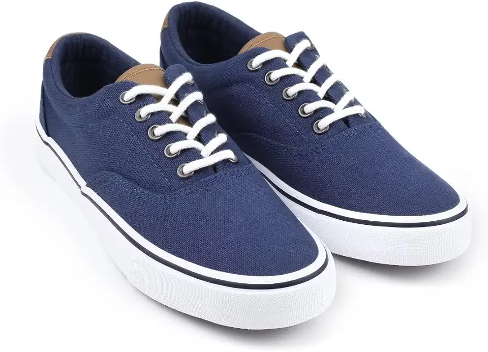 Men's Blue Canvas Low Top Sneakers