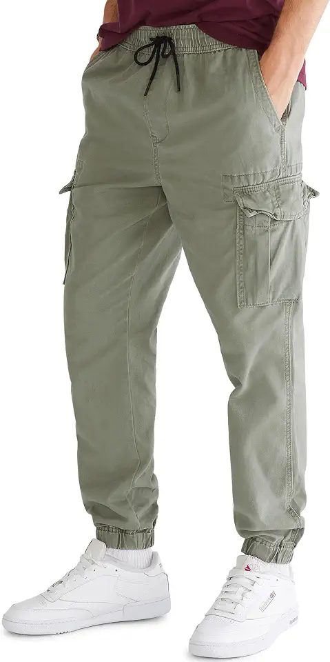Men's Olive Green Cargo Jogger Pants