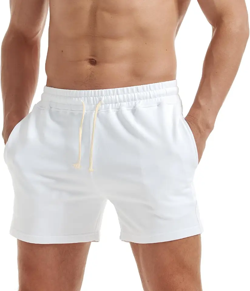 AIMPACT Men's Cotton Workout Shorts 5"/7" Sweat Athletic Gym with Pockets
