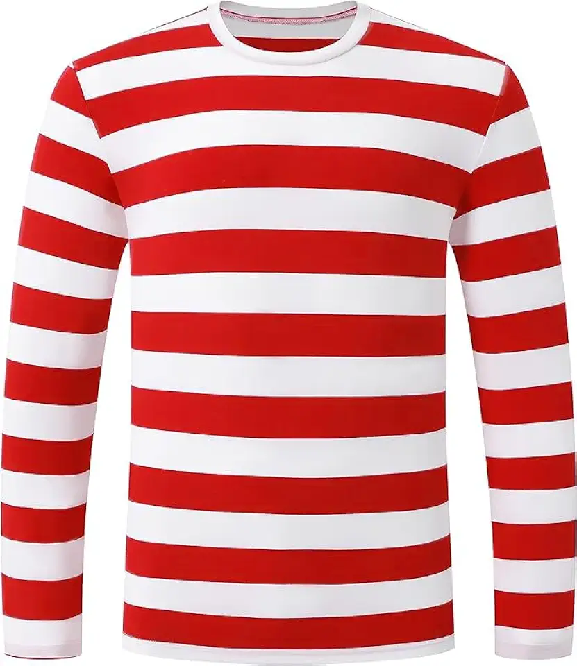 Men's Red Striped Long Sleeve Shirt