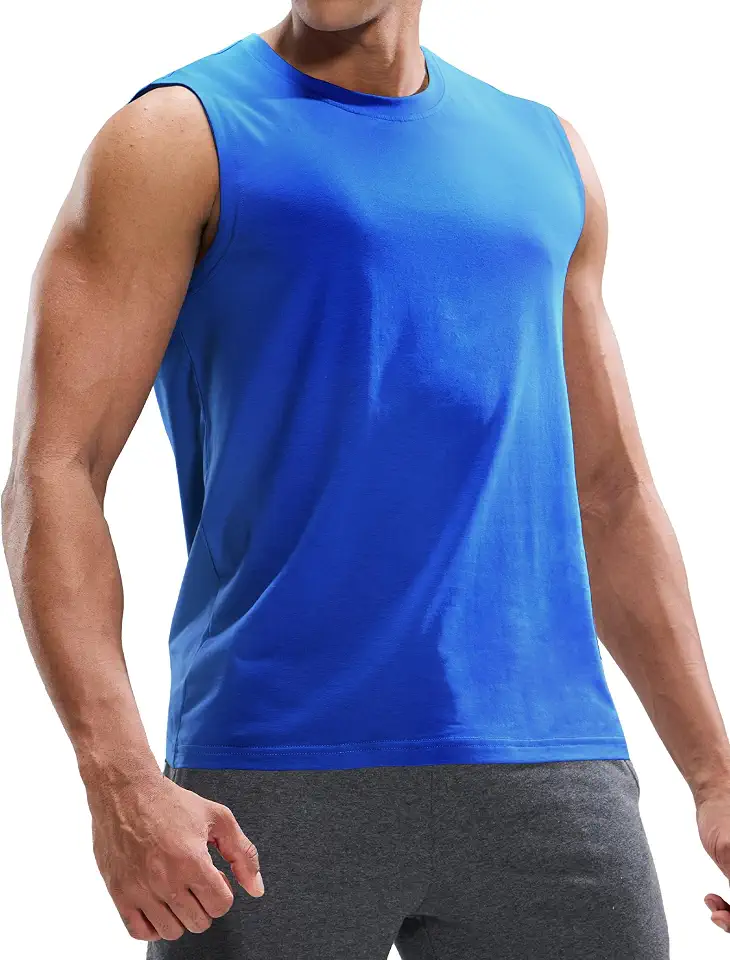 MIER Cotton Tank Tops for Men Sleeveless Muscle Shirt Workout Running
