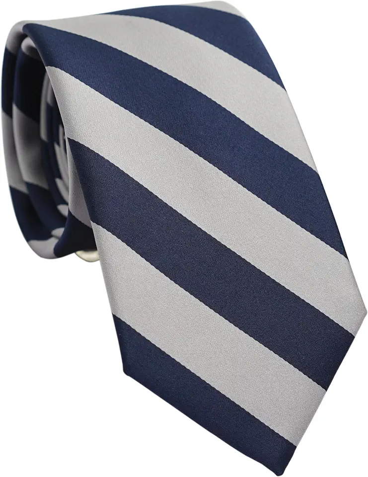 Men's Navy Striped Silk Necktie