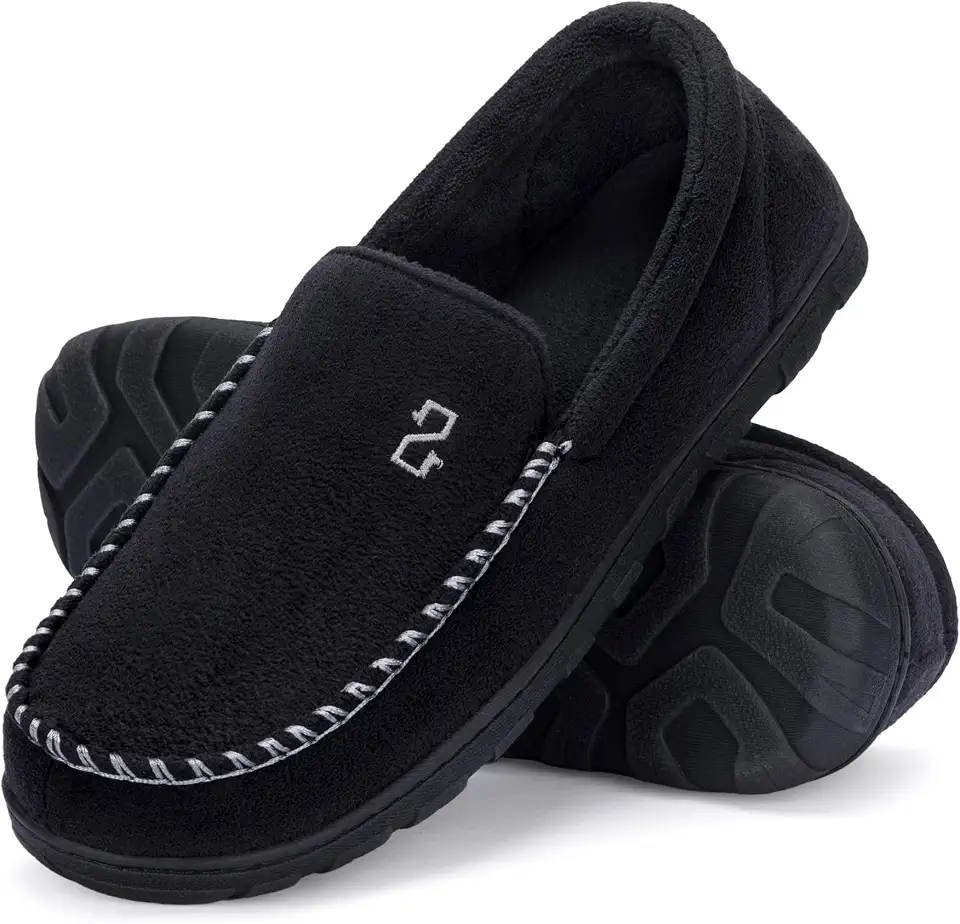 Zizor Men's Moccasin Slippers Memory Foam Indoor Outdoor