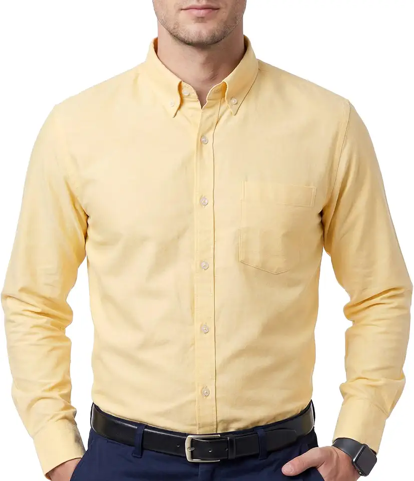 OEKO-TEX STANDARD 100 Cotton King 100% Cotton Oxford Shirts for Men Button Down Dress Shirt