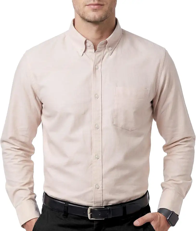OEKO-TEX STANDARD 100 Cotton King 100% Cotton Oxford Shirts for Men Button Down Dress Shirt