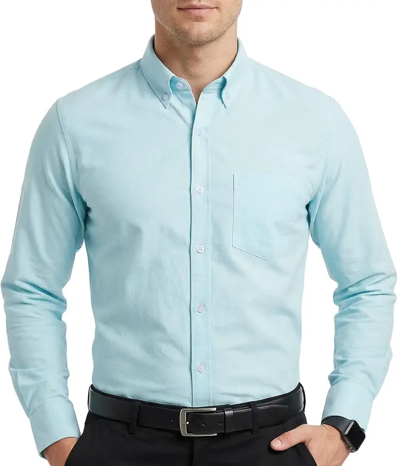 OEKO-TEX STANDARD 100 Cotton King 100% Cotton Oxford Shirts for Men Button Down Dress Shirt