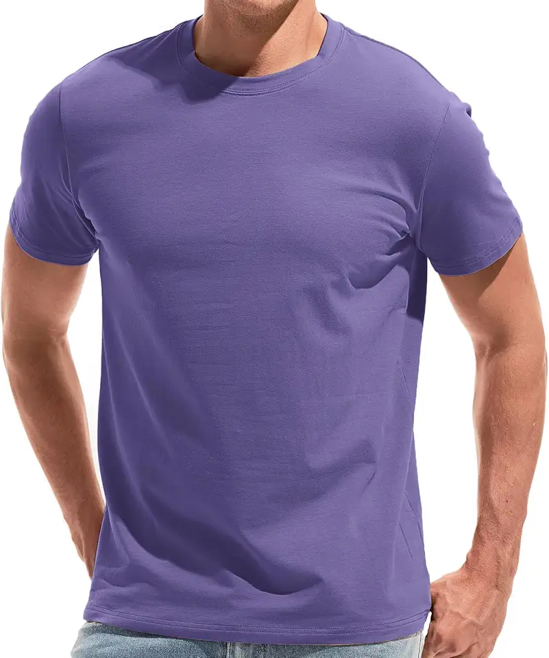 VEIISAR Men's Cotton Stretch T-Shirt, Midweight, Soft & Breathable, for Daily & Sports, All-Season