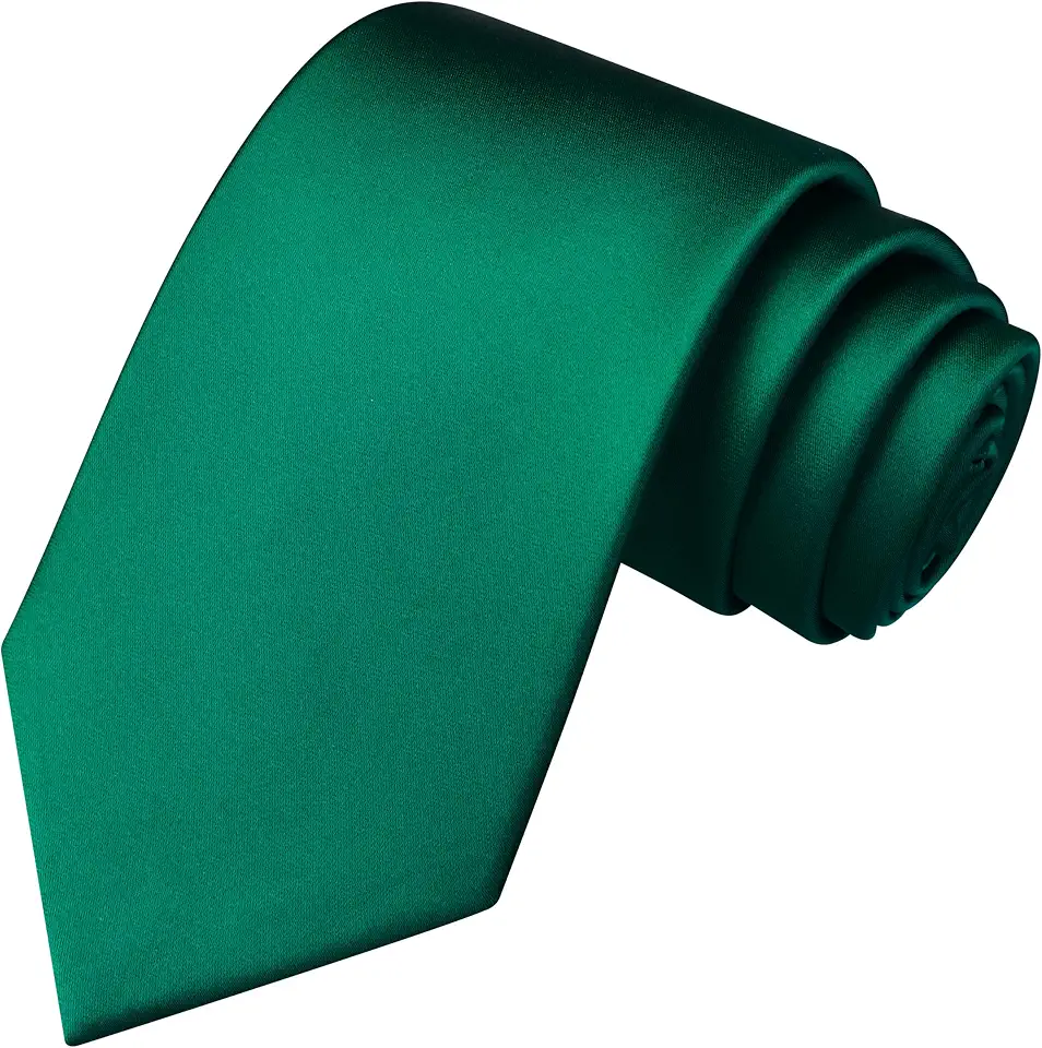 Branduce 3.15"(8cm) Mens Solid Satin Tie Pure Color Necktie for Business and Wedding + Gift Box