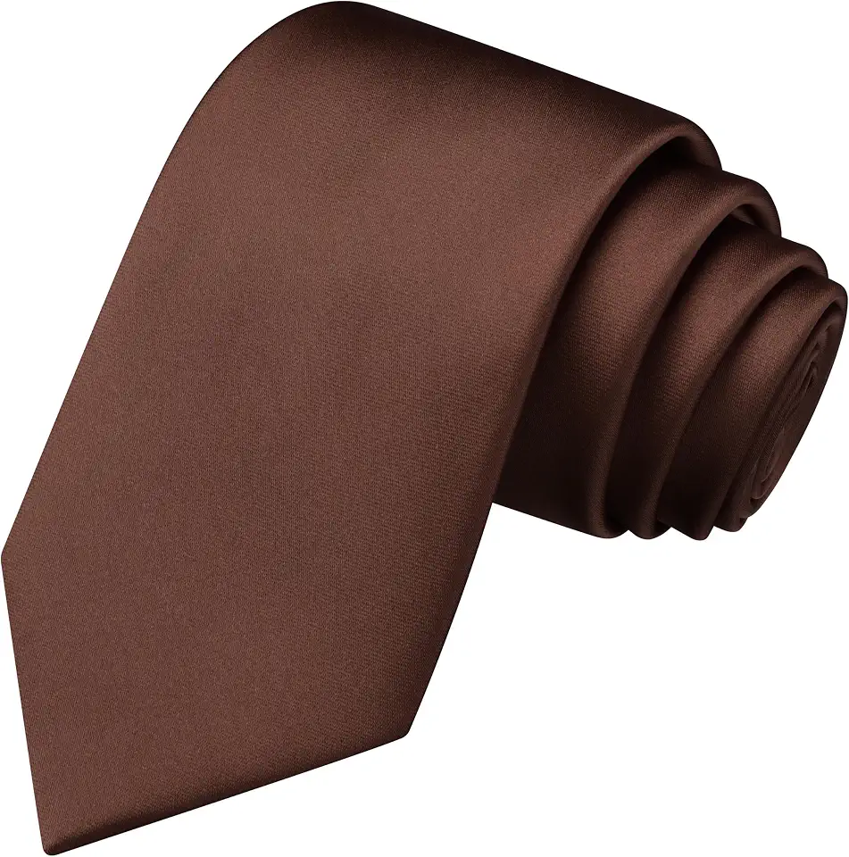 Branduce 3.15"(8cm) Mens Solid Satin Tie Pure Color Necktie for Business and Wedding + Gift Box