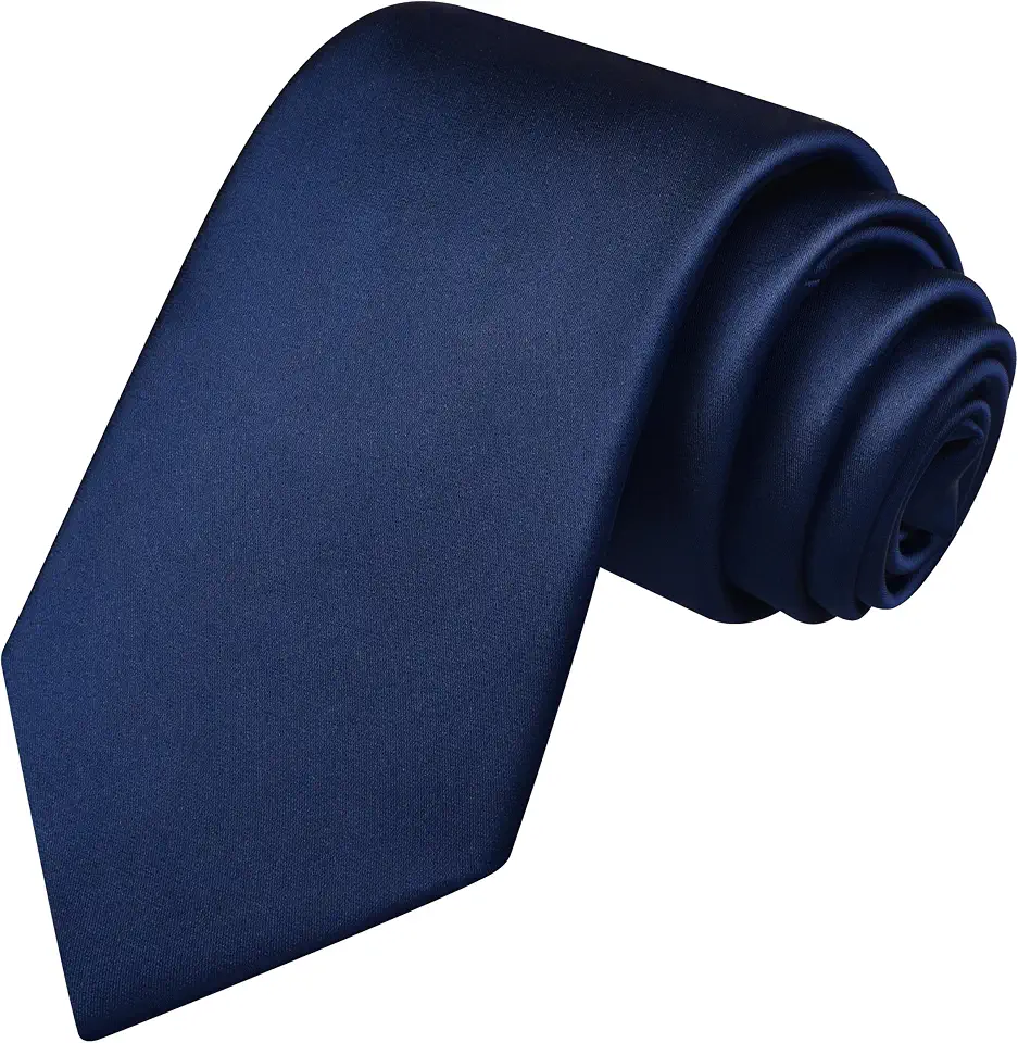 Branduce 3.15"(8cm) Mens Solid Satin Tie Pure Color Necktie for Business and Wedding + Gift Box