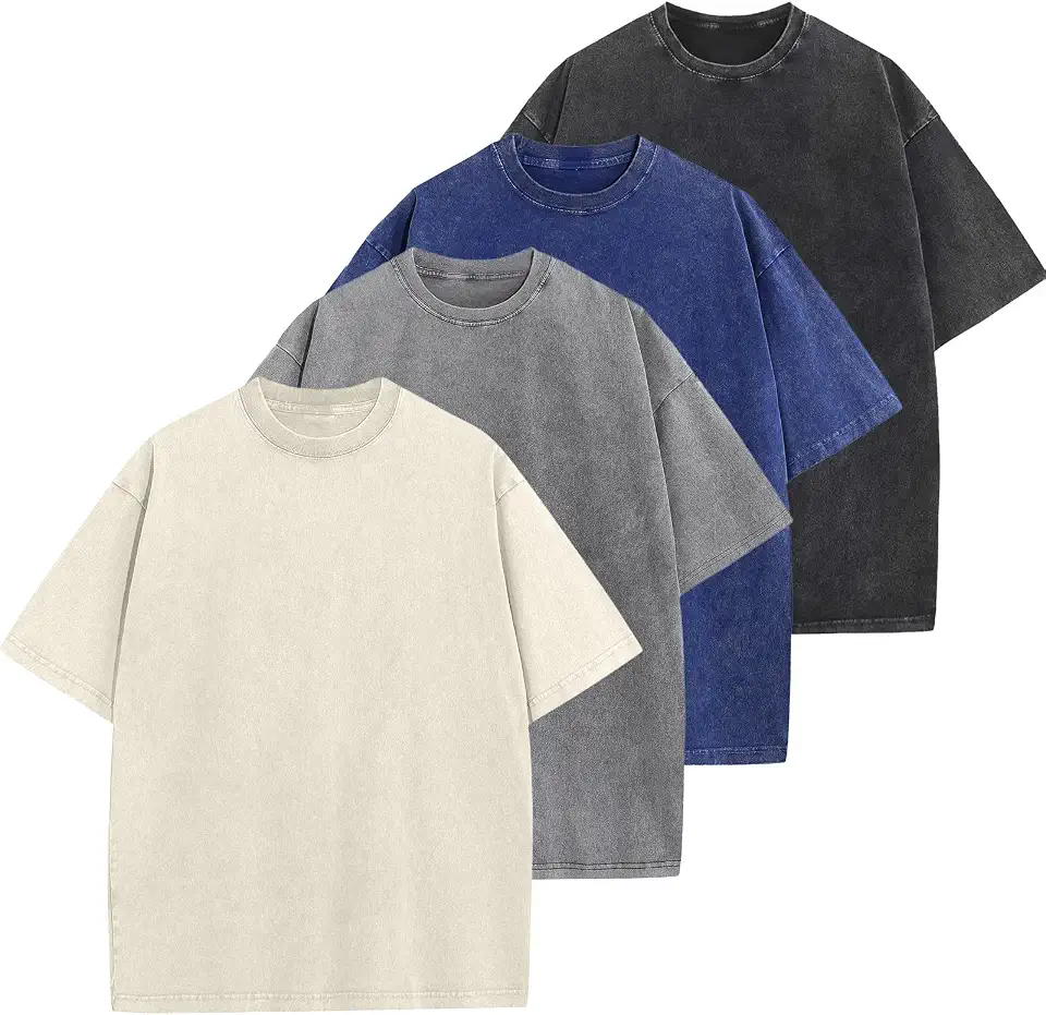 ClimatePartner Verified Men's Oversized Cotton T-Shirts Loose Fit Vintage Washed Tee Unisex Short Sleeve Casual Shirts Tops