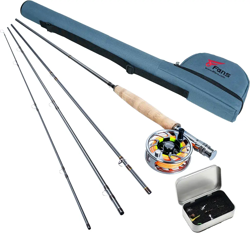 8Fans Fly Fishing Rod and Reel Combo, 4-Piece Slow Action Fly Rod