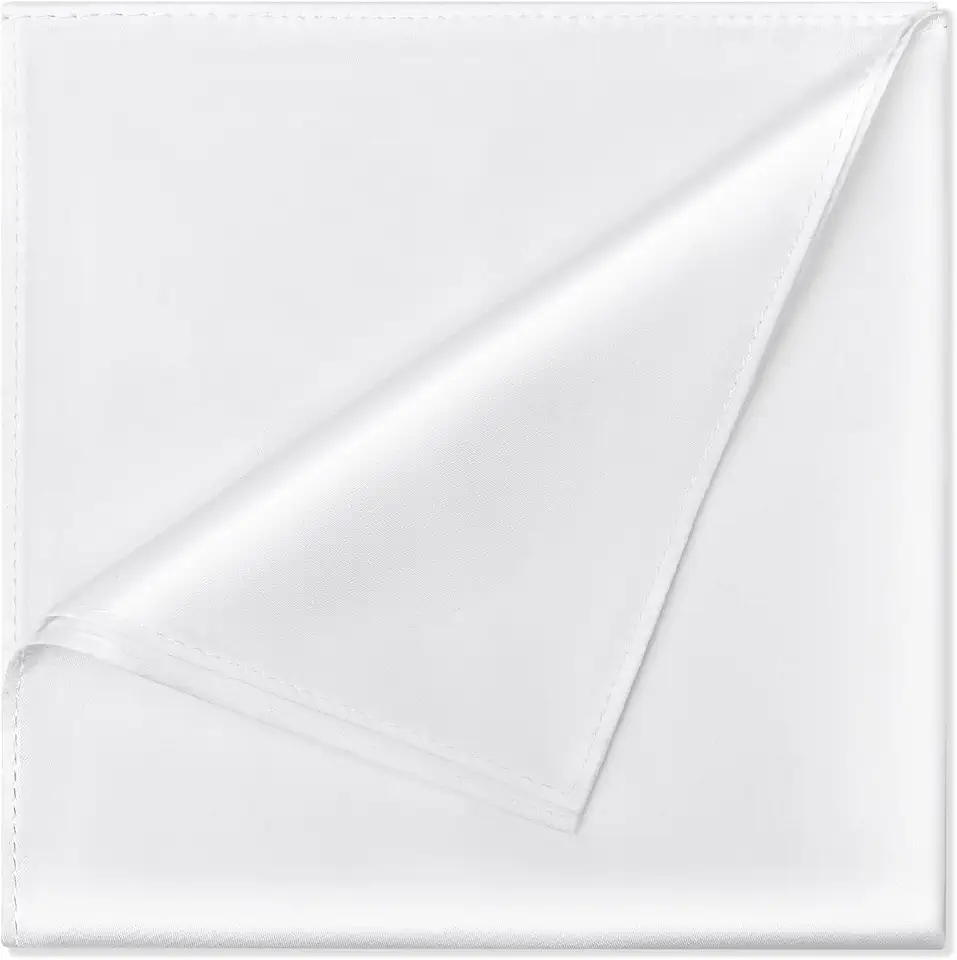 Men's White Silk Pocket Square