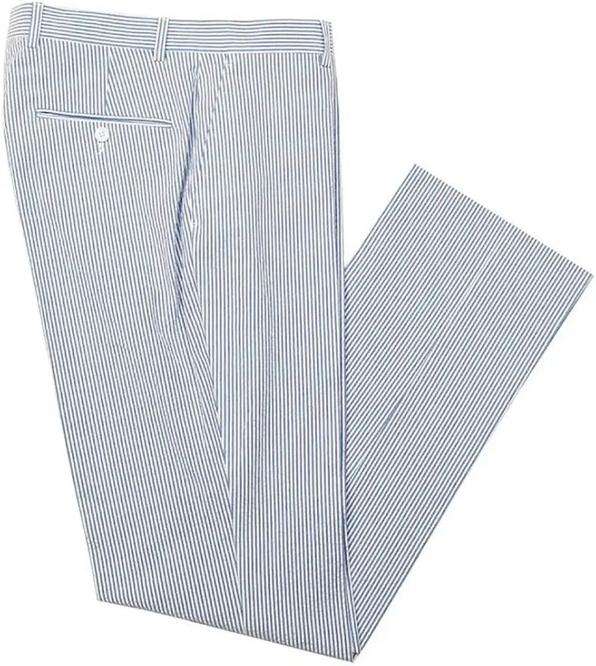 Men's Navy Seersucker Dress Pants