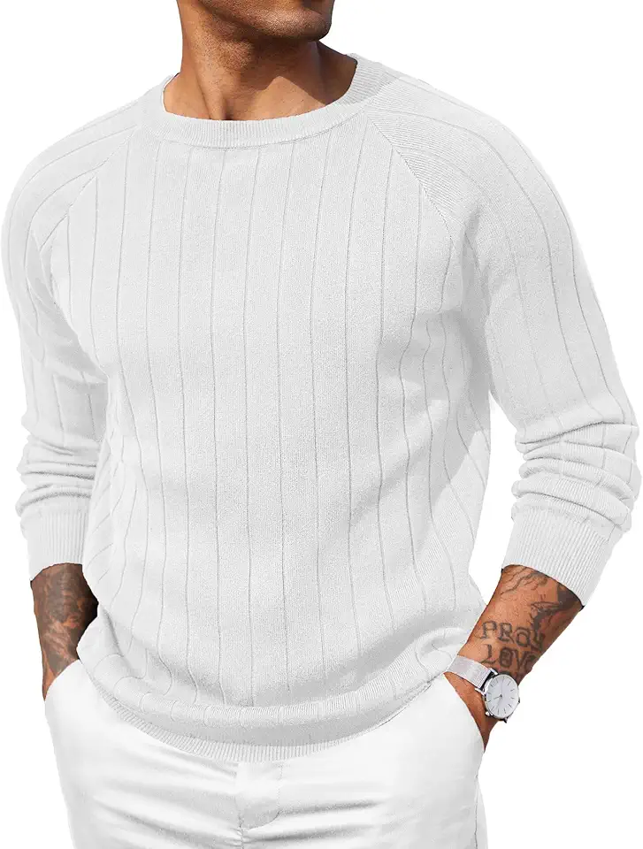 COOFANDY Mens Crewneck Pullover Sweater Business Casual Knit Sweater