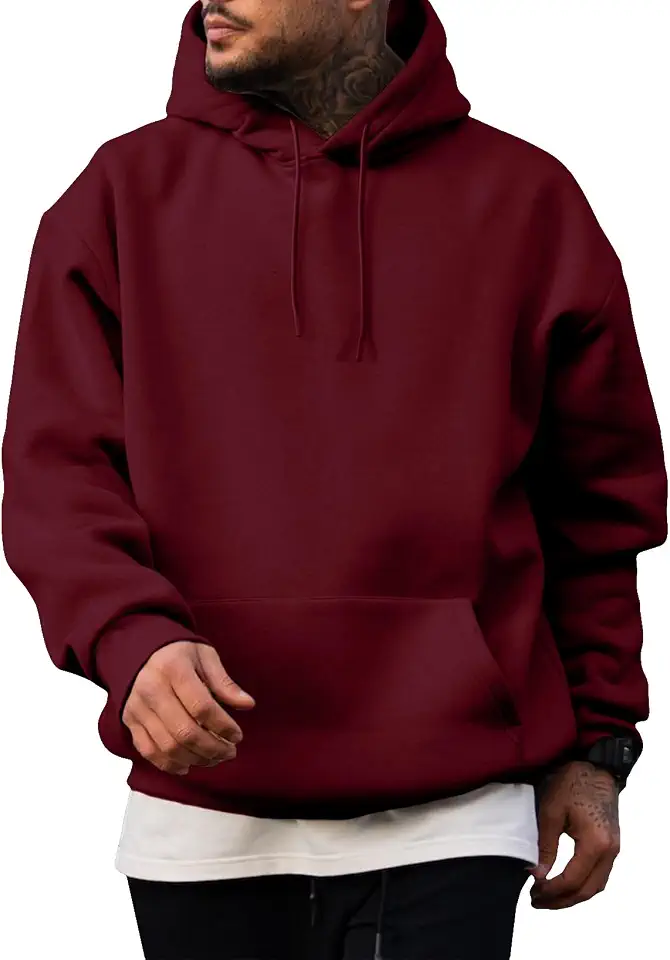 Global Recycled Standard JMIERR Mens Fleece Lined Oversized Hoodie Pullover Sweatshirts