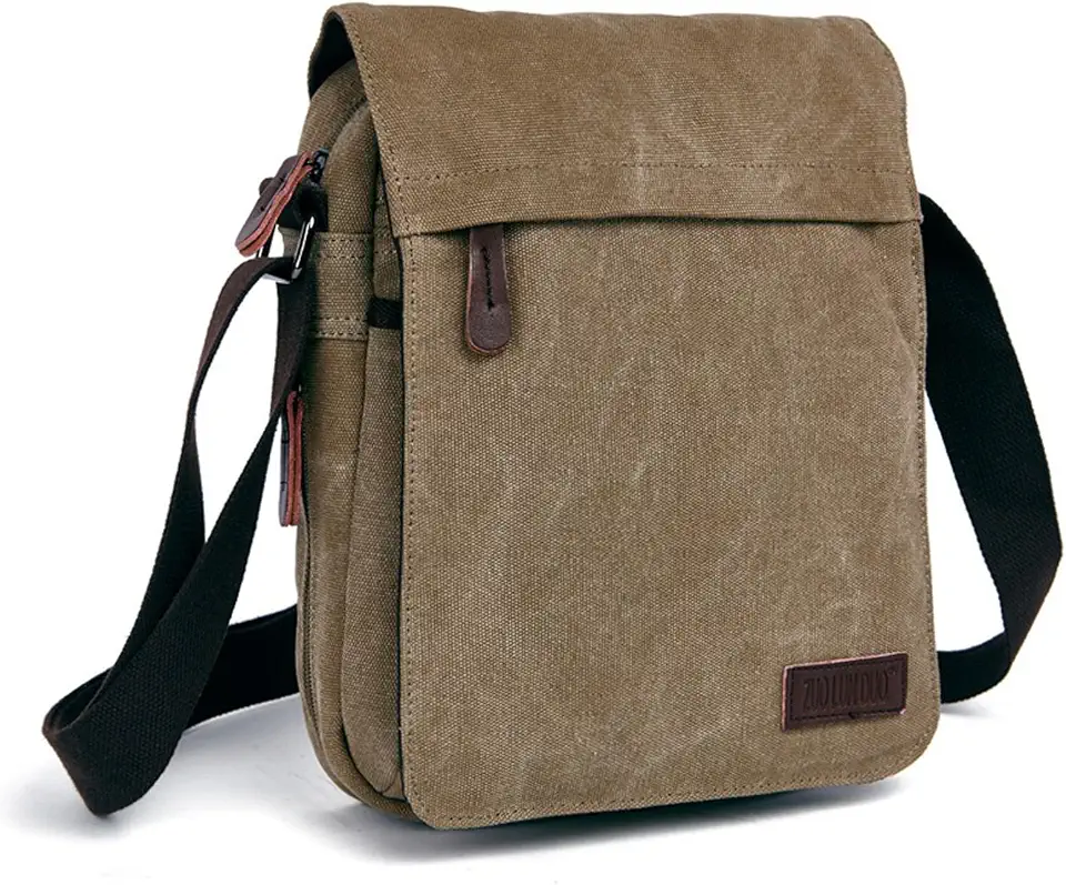 Small retro canvas messenger men's crossbody bag and shoulder bag