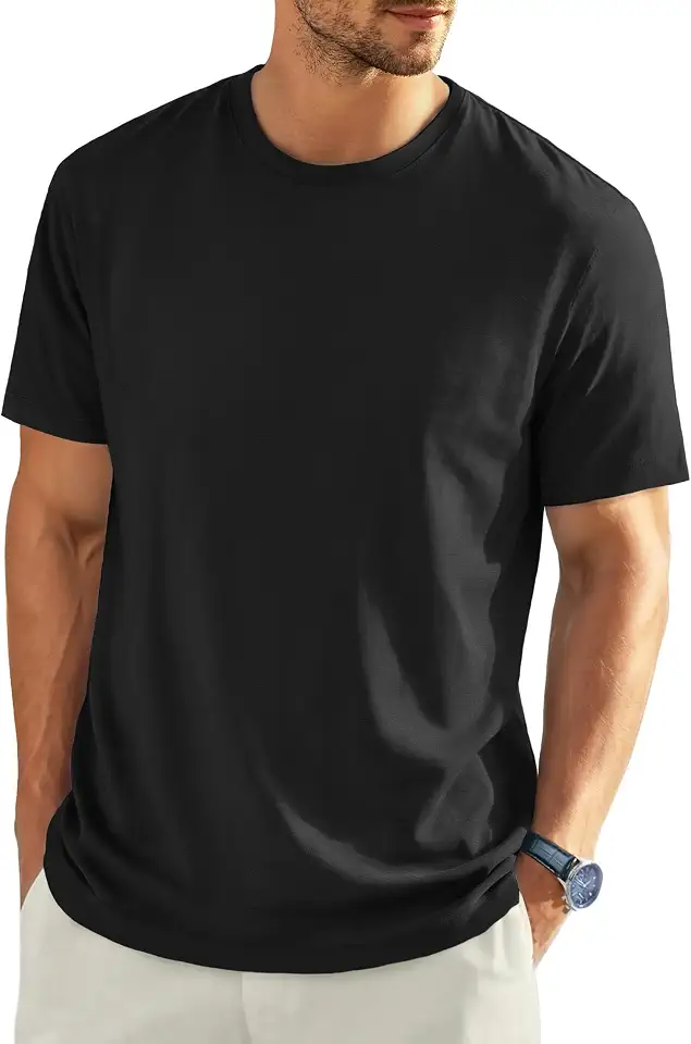Men's Classic Black Crewneck T Shirt
