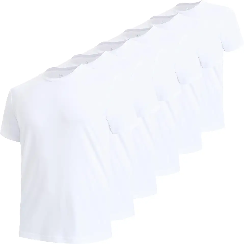 BAMBOO COOL Men's Undershirts Moisture Wicking Crewneck T Shirts 6 Pack