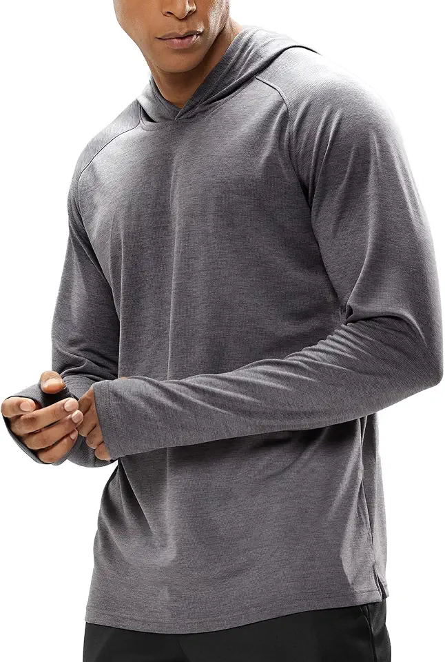 MIER Men's UPF 50+ Sun Hoodie Quick Dry Long Sleeve Shirts, Lightweight