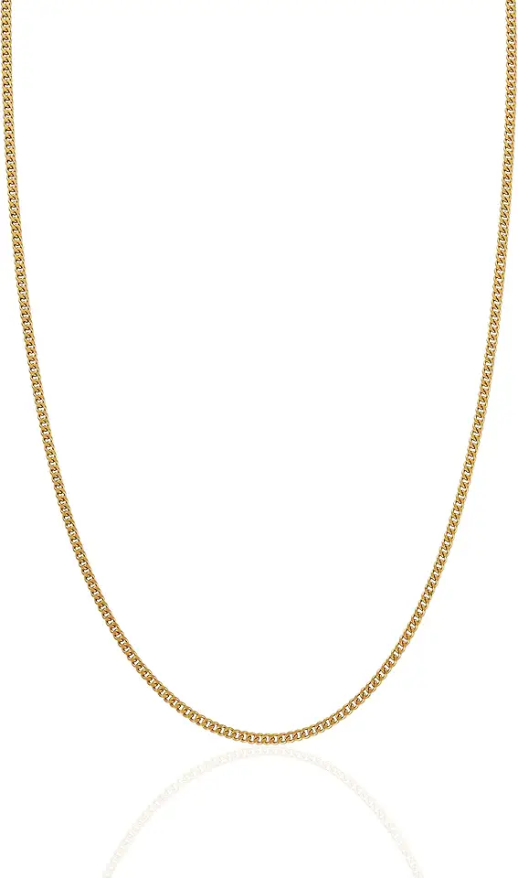 CRAFTD - Gold Curb Link Chain - Durable 18K Gold & 316L Stainless Steel - Waterproof, Heat & Sweat Resistant - Gifts for Men - Men's Jewelry