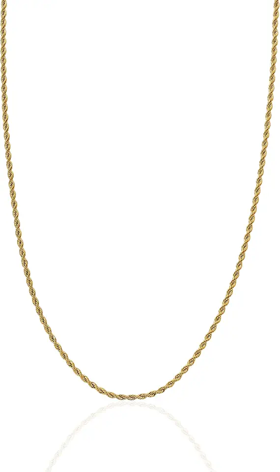CRAFTD Rope Chain Necklace, Gold & Silver Jewelry