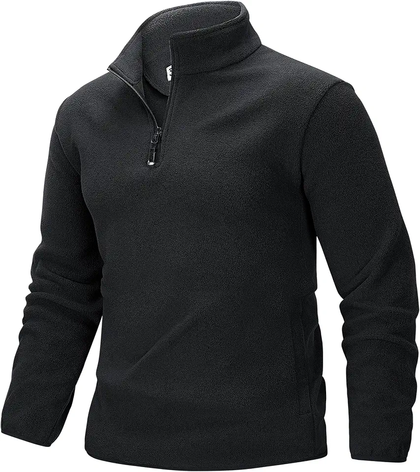 33,000ft Men's Polar Fleece Pullover Quarter Zip 1/4 Jacket Golf Sweatshirt