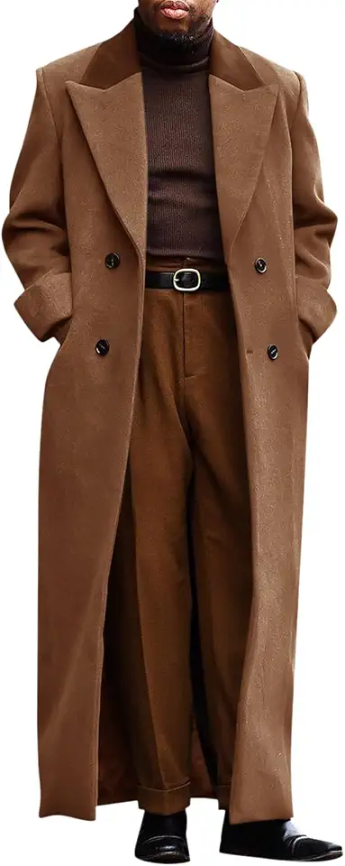 Men's Camel Hair Double Breasted Polo Overcoat