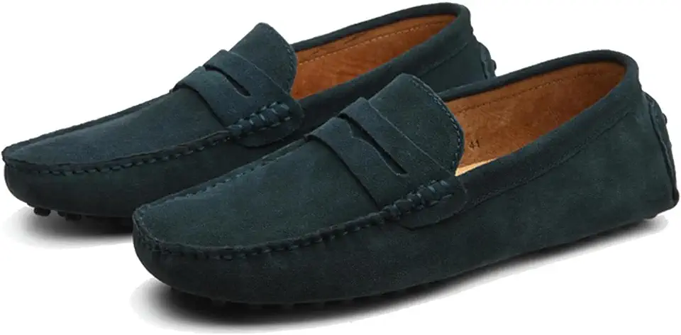 PPXID Men's Dress Loafers Slip On Casual Shoes Lightweight Soft Penny Loafers Suede Driving Boat Shoes Moccasins