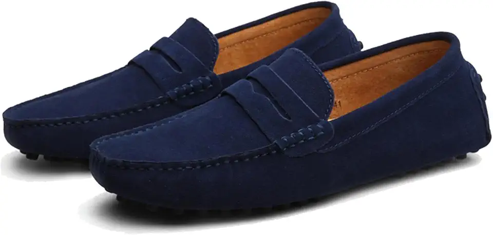 PPXID Men's Dress Loafers Slip On Casual Shoes Lightweight Soft Penny Loafers Suede Driving Boat Shoes Moccasins