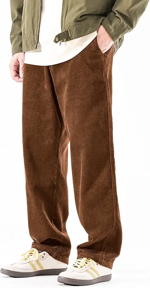 Men's Brown Straight Fit Corduroy Pants