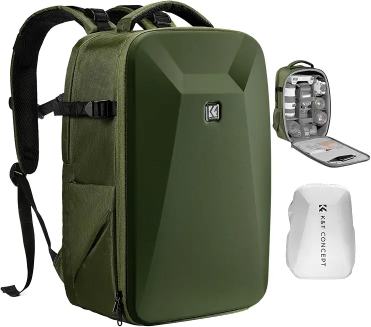 K&F CONCEPT Camera Backpack,Hardshell Photography DSLR Camera Bag
