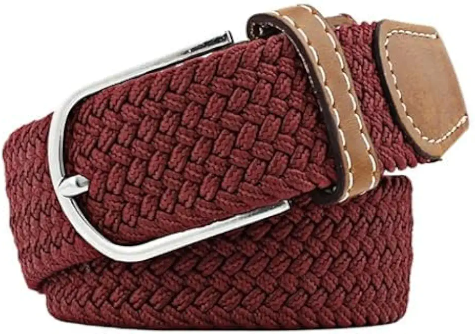 Global Recycled Standard Pooyikoi Mixed Color Woven Braided Stretch Belts for Men & Women Elastic Canvas Woven Belts for Jeans Pants