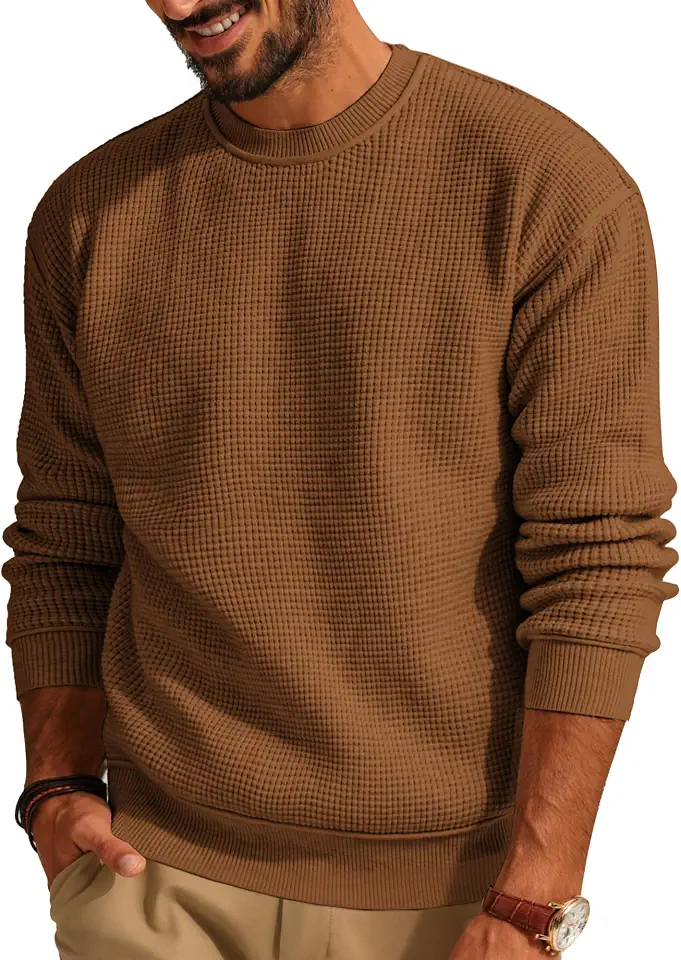 Men's Camel Brown Crewneck Sweater