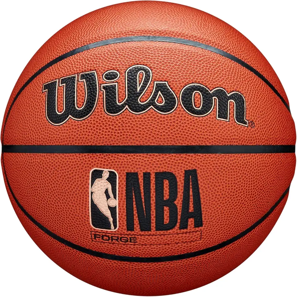 WILSON NBA Forge Indoor/Outdoor Basketball, Brown, Size 6-28.5", 1 Ball