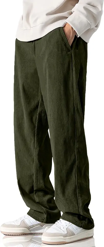 Men's Olive Green Corduroy Pants