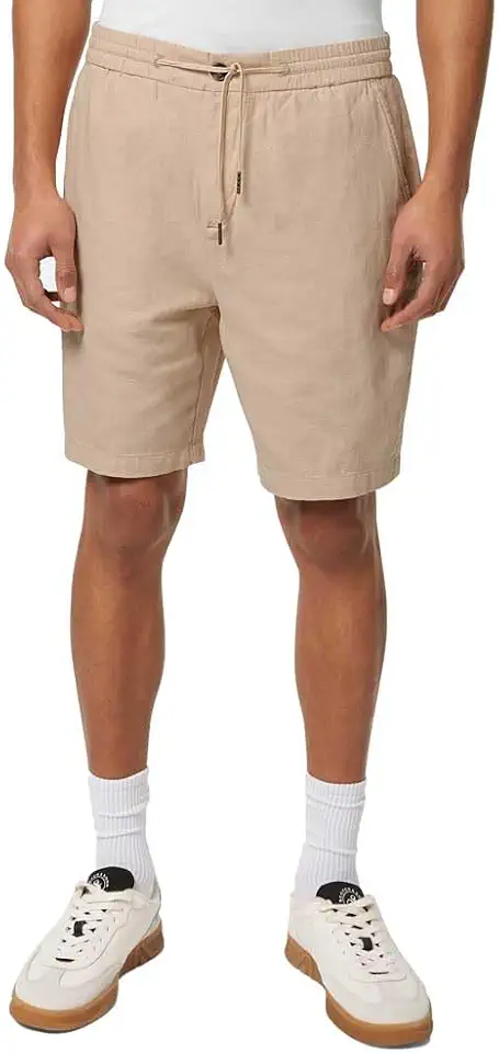 Scotch & Soda Mens Drawstring Linen Casual Walking Shorts, Beige, 36