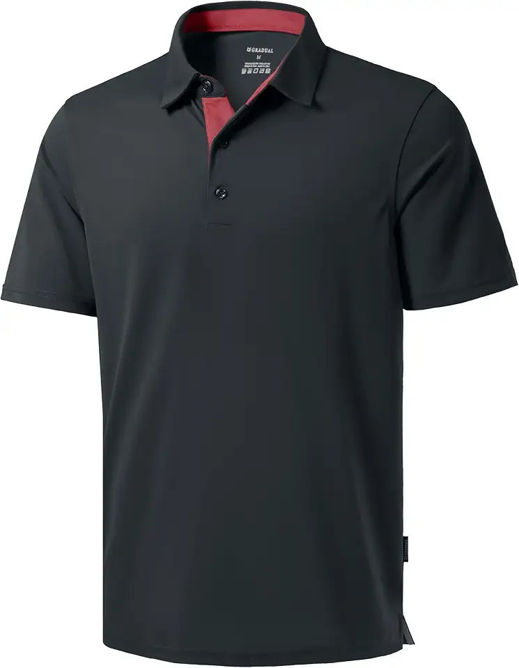 G Gradual Men's Golf Polo Shirts Dry Fit Moisture Wicking Performance Short Sleeve