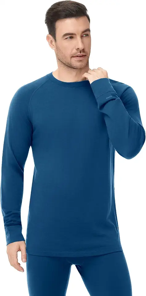 OEKO-TEX STANDARD 100 Men's 100% Merino Wool Base Layer Top - Active Thermal Undershirt