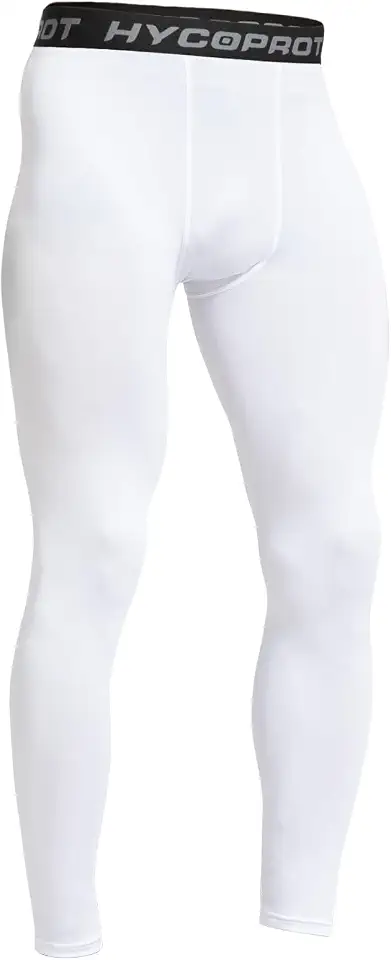 Global Recycled Standard HYCOPROT Men's Compression Pants, Athletic Leggings Base Layer Cool Dry Workout Tights for Running Yoga Gym Basketball