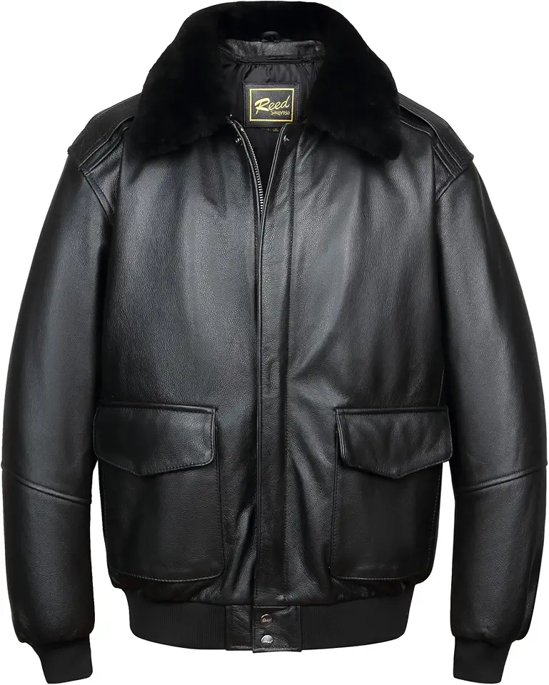 REED EST. 1950 Men's Luxury Aviator Leather Bomber Jacket