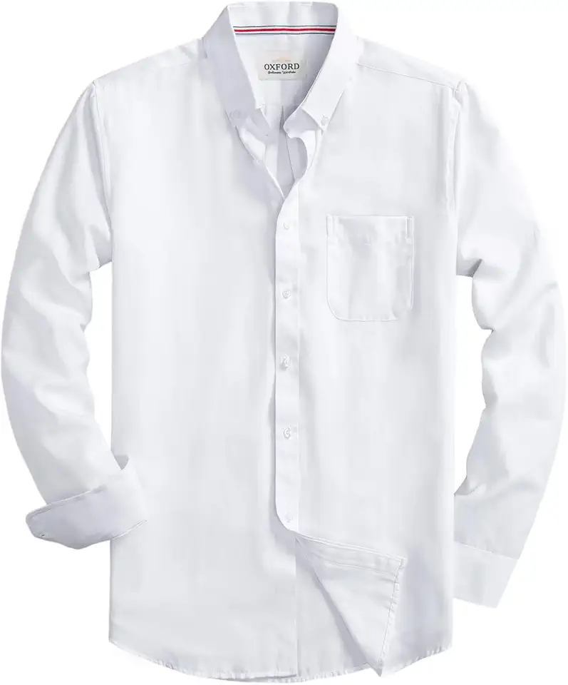 Mens Oxford Shirts Long Sleeve Slim Fit Lightweight Casual Button Down Shirts with Pocket