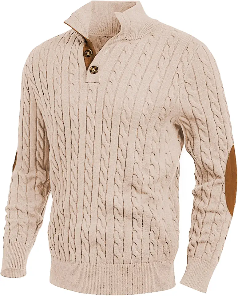 Global Recycled Standard JMIERR Men's Casual Long Sleeve Cable Knit Pullover Sweater