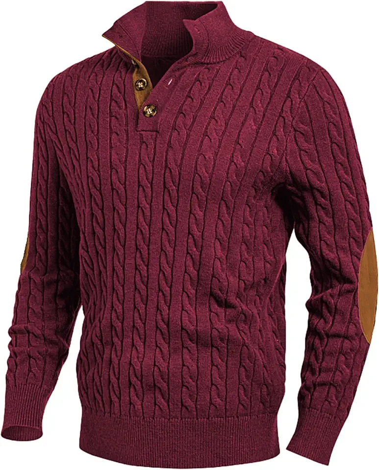 Global Recycled Standard JMIERR Men's Casual Long Sleeve Cable Knit Pullover Sweater