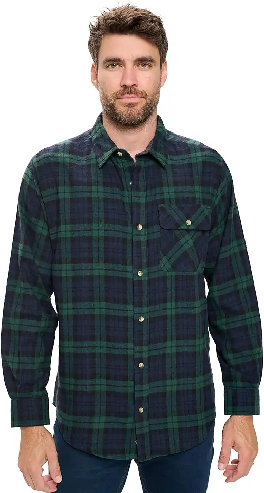 Men's Blackwatch Plaid Flannel Shirt